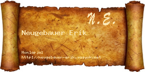 Neugebauer Erik névjegykártya